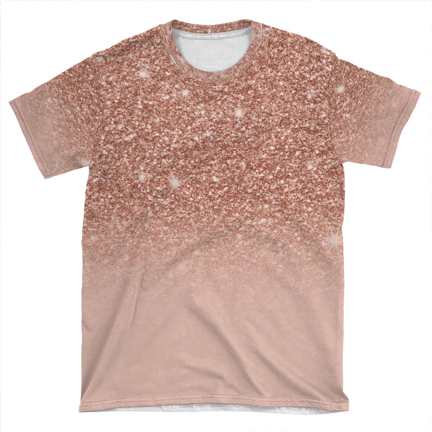 Rose Gold Glitter Effect Ombre AOP T-shirt Tee - Chief T-shirt