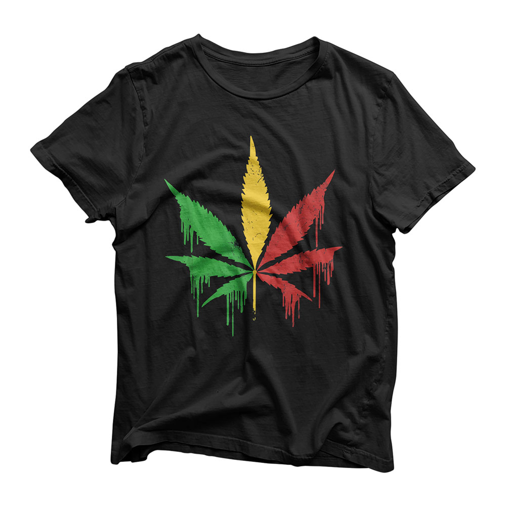 Weed Leaf Rastafari Reggae Music Rasta Ganja Pot Stoner Gift T-Shirt ...