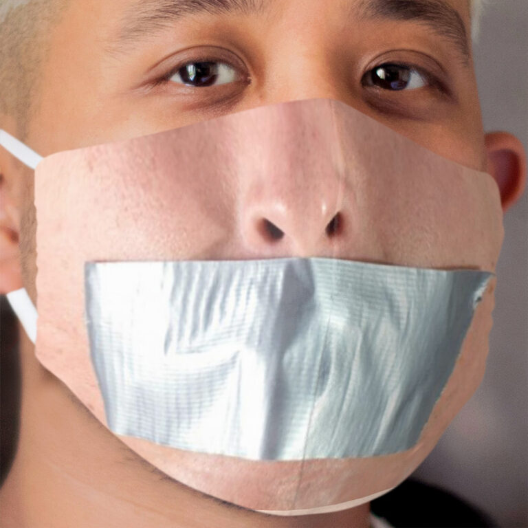 Duck tape mouth Cloth Face Mask - Chief T-shirt