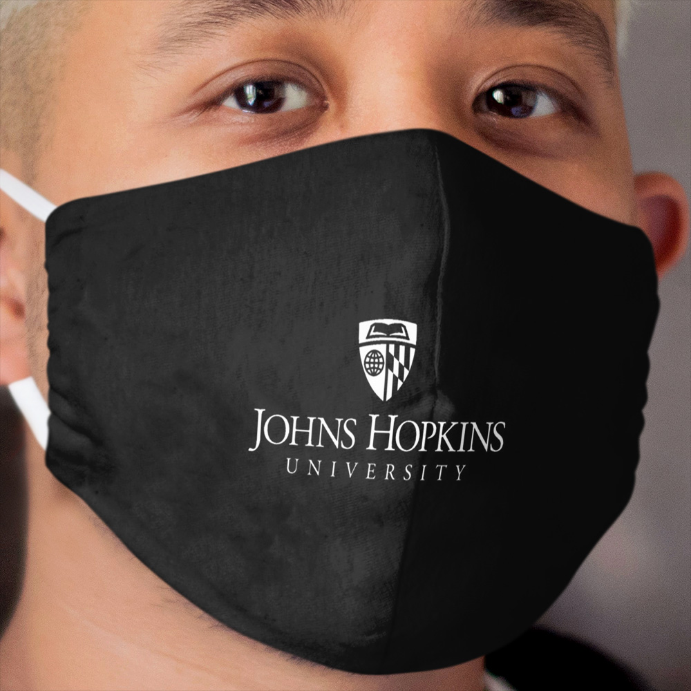 Johns Hopkins White Cloth Face Mask Chief T Shirt